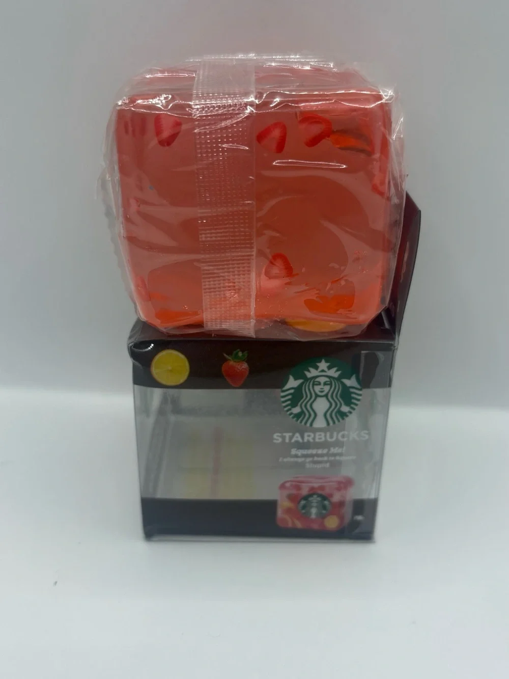 Starbucks Caramel Frappuccino Solid Cube with fruit inside